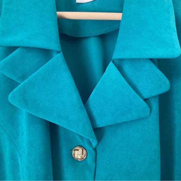 Vintage Leslie Fay dresses  green dagger lapel button down blazer suit jacket - Picture 4 of 9